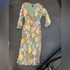 Elegant Floral Long Sleeve Maxi Dress